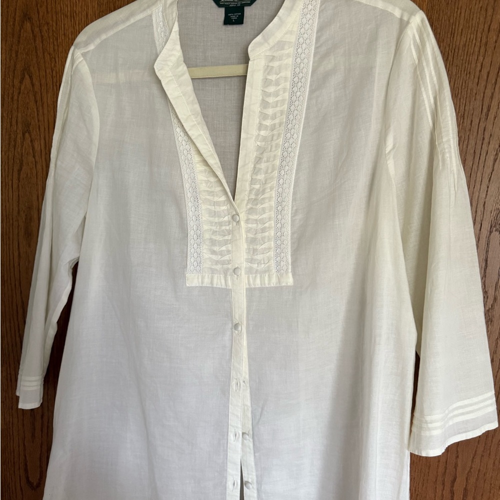Eddie Bauer ivory Cotton Shirt